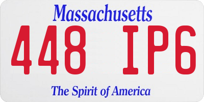 MA license plate 448IP6