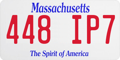 MA license plate 448IP7
