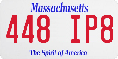 MA license plate 448IP8