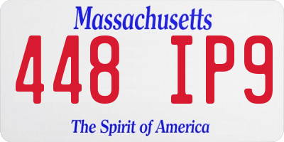 MA license plate 448IP9
