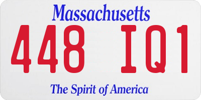 MA license plate 448IQ1