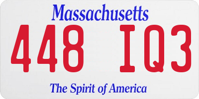MA license plate 448IQ3
