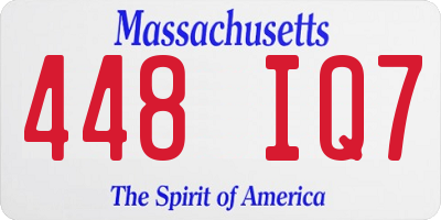 MA license plate 448IQ7