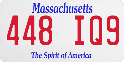 MA license plate 448IQ9