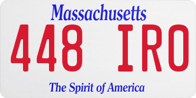 MA license plate 448IR0