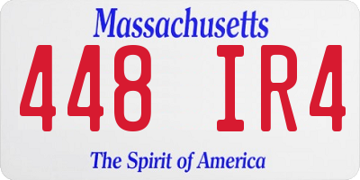 MA license plate 448IR4
