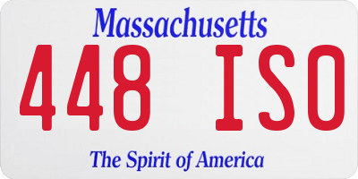 MA license plate 448IS0