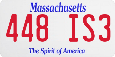 MA license plate 448IS3