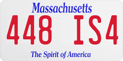 MA license plate 448IS4