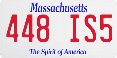 MA license plate 448IS5