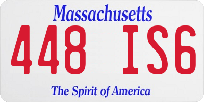 MA license plate 448IS6