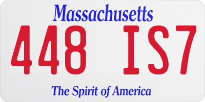 MA license plate 448IS7