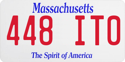 MA license plate 448IT0