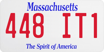 MA license plate 448IT1