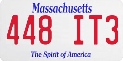 MA license plate 448IT3
