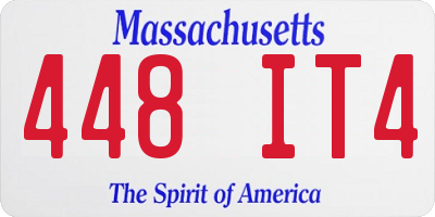 MA license plate 448IT4