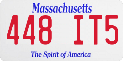 MA license plate 448IT5