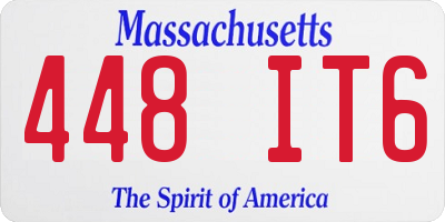 MA license plate 448IT6
