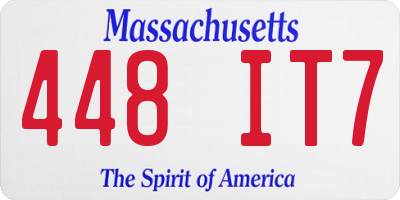 MA license plate 448IT7