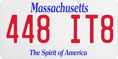 MA license plate 448IT8