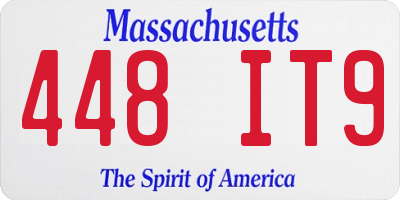 MA license plate 448IT9
