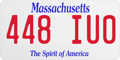 MA license plate 448IU0