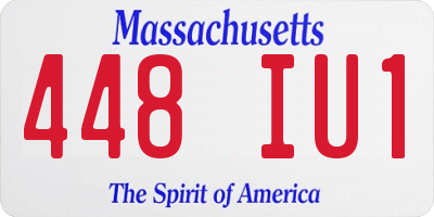 MA license plate 448IU1