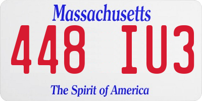 MA license plate 448IU3