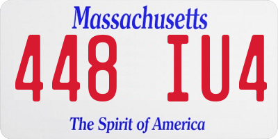 MA license plate 448IU4