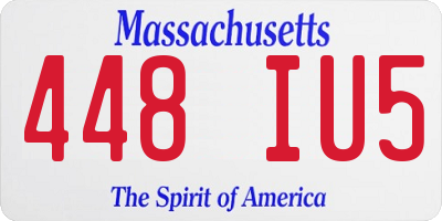 MA license plate 448IU5