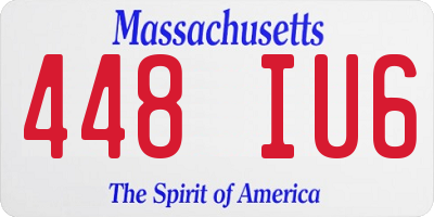 MA license plate 448IU6