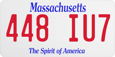 MA license plate 448IU7
