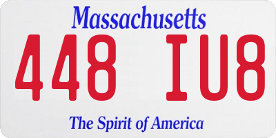 MA license plate 448IU8
