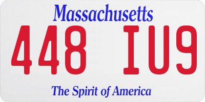 MA license plate 448IU9