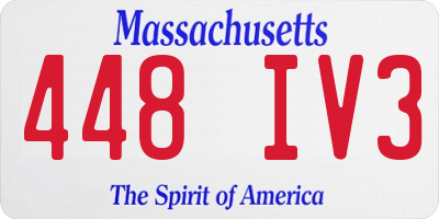 MA license plate 448IV3