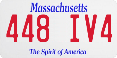 MA license plate 448IV4