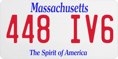 MA license plate 448IV6