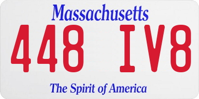 MA license plate 448IV8