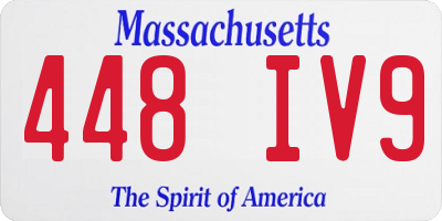 MA license plate 448IV9