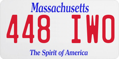 MA license plate 448IW0