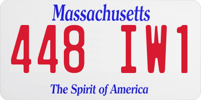 MA license plate 448IW1