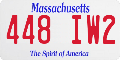 MA license plate 448IW2