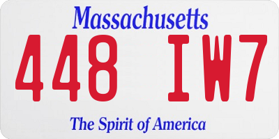 MA license plate 448IW7