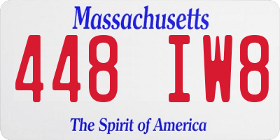 MA license plate 448IW8