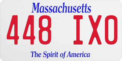 MA license plate 448IX0