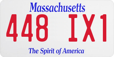 MA license plate 448IX1