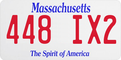MA license plate 448IX2