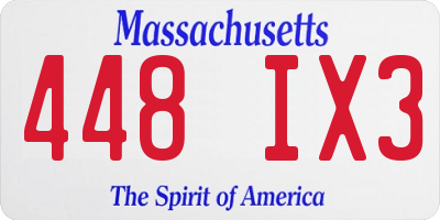 MA license plate 448IX3