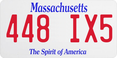 MA license plate 448IX5