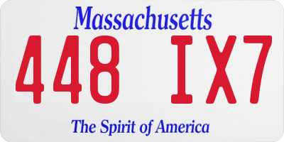 MA license plate 448IX7